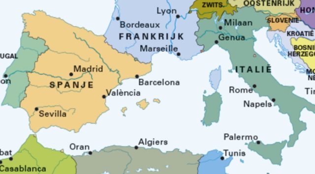 Kaart Middenlandszeegebied